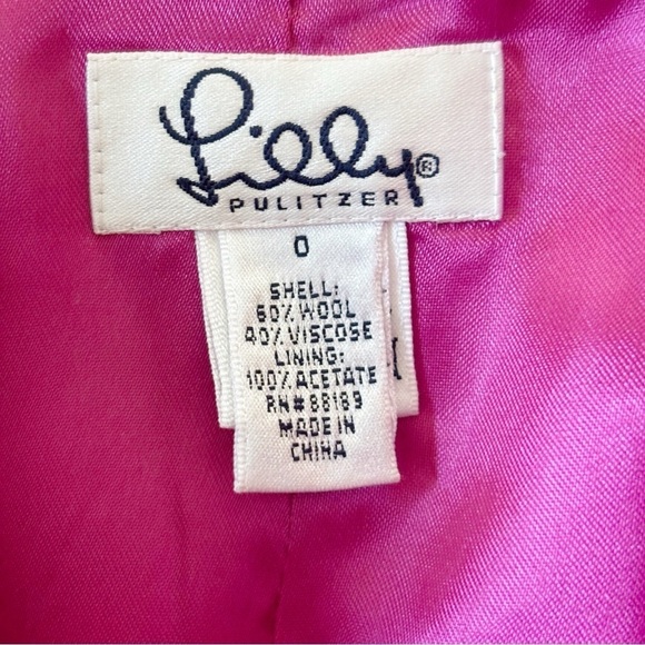 Lilly Pulitzer Vintage Pink A Line Houndstooth Wool Skirt Sz 0 - Picture 4 of 6